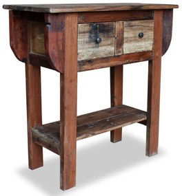Consolle İn Legno Di Recupero Misto 80x35x80 Cm /