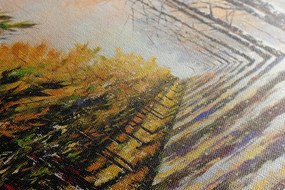 Quadro su tela – Viale alberato autunnale