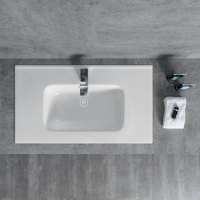 Lavabo da incasso 91cm in ceramica lucida | Litos-K7090 - KAMALU