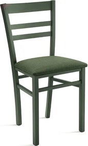 Sedia imbottita in tessuto Verde e sruttura in legno HOLLY 2 sedie