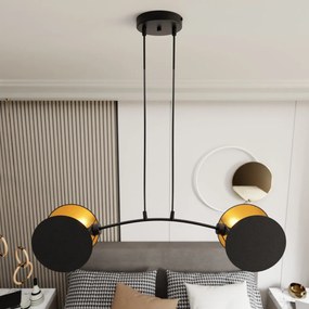Lampadario a Sospensione MOTIF 2 In Acciaio e Tessuto 2xE27