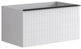 Mobile da bagno sospeso sotto lavabo L 80 x H 40 x P 45.5 cm bianco laccato opaco, 2 cassetti Pixel grid