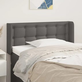 Testiera Ad Orecchio Grigio 103x16x78/88 Cm İn Similpelle /