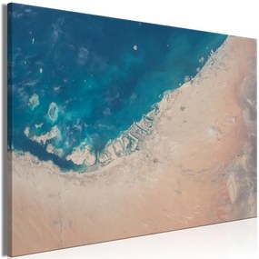 Quadro Dubai from the Satellite (1 Part) Wide  Colore Turchese, Dimensioni e Misure 120x80