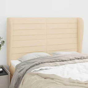 Testiera Ad Orecchio Crema 147 X 23 X 118/128 Cm İn Tessuto /