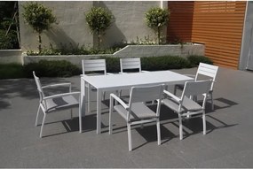 Tavolo Da Esterno Allungabile Rettangolare 127-180 Cm In Alluminio Bianco