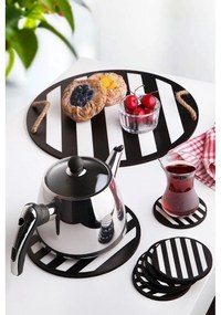 Sottobicchieri in legno bianco e nero in set di 8 pezzi - Hermia