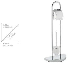 WENKO 16608100 - scopino WC COSENZA 33x84 cm cromo lucido/satinato