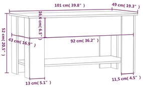 Tavolino Salotto Rovere Marrone 101x49x52 cm Legno Multistrato