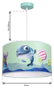 Lampadario per bambini su corda DOLPHIN 1xE27/60W/230V