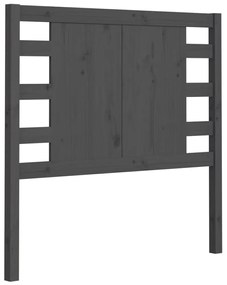 Testiera per letto grigia 106x4x100cm in legno massello di pino