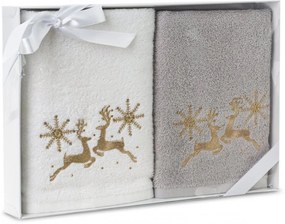 Set di asciugamani natalizi in cotone con renne Šírka: 50 cm | Dĺžka: 90 cm