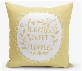 Federa gialla Home Sweet Home, 45 x 45 cm - Minimalist Cushion Covers