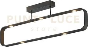 Plafoniera led moka marrone 35w 2940lm 4000k 80x16x26 cm in allumin...