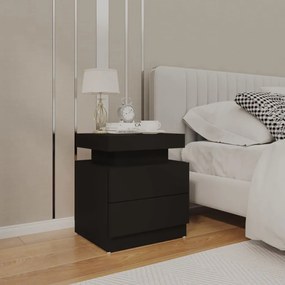 Comodino Nero 45x35x52 Cm İn Legno Multistrato /