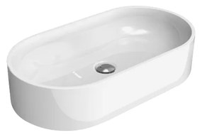 Flaminia Pass Lavabo ovale cm 65 da appoggio senza troppopieno in ceramica bianco