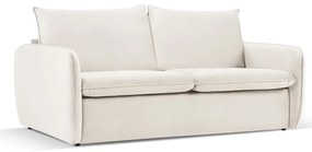 Divano letto in velluto crema 214 cm Vienna - Cosmopolitan Design
