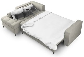 Divano letto angolare grigio chiaro, angolo sinistro Santo - Milo Casa