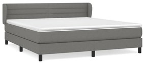 Giroletto a molle con materasso grigio scuro 180x200 cm tessuto