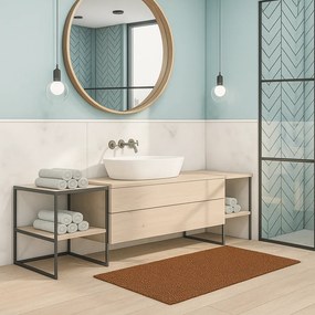 Tappeto Bagno Antiscivolo in Poliestere Serie Bath Tufting Marrone