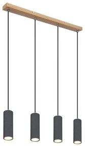 Globo 57911-4HG - Lampadario a sospensione con filo ROBBY 4xGU10/35W/230V grigio/marrone