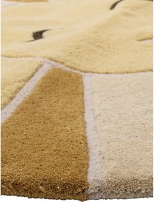Tappeto per bambini beige e color ambra in lana ø110 cm Sun – Bloomingville Mini