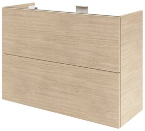 Mobile da bagno sospeso sotto lavabo L 90 x H 64 x P 35 cm rovere naturale, 2 cassetti Apertura push-pull SENSEA Neo, Maniglie acquistabili separatamente