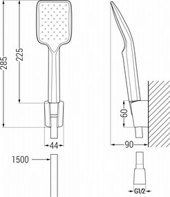 Mexen R-62 set doccia puntuale, cromo - 785625052-00