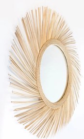 Specchio tondo in bambù naturale Ø 90 cm