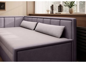 Divano rosa allungabile/con contenitore e rivestimento in ciniglia 214 cm Fulgeo – ELTAP