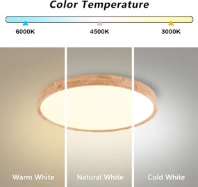 Brilagi - Lampada LED dimmerabile WOODROUND LED/30W/230V 3000-6000K Ø 40 cm + telecomando