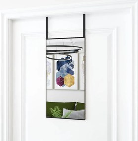 Specchio da Porta in Vetro e Alluminio disponibile in varie dimensioni, 30 x 60 cm / Nero