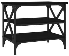 Tavolino nero 55x38x45 cm in legno multistrato