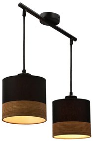 Lampadario a sospensione con filo PORTO 2xE27/60W/230V nero/marrone