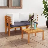 Divano da Giardino a 2 Posti e Cuscini Legno Massello di Acacia cod mxl 70742