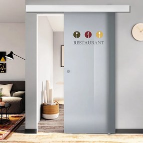 Porta scorrevole Restaurant, L 88 x H 215 cm, con binario Atelier bianco