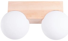 Plafoniera bianca/di colore naturale con paralume in vetro ø 12 cm Solum – Sollux