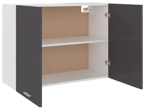Armadio Sospeso Grigio Lucido 80x31x60 cm in Truciolato