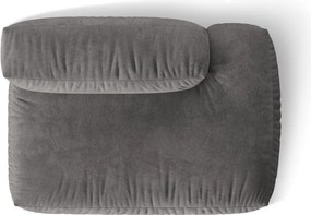 Parte divano componibile grigio (con penisola a destra) con rivestimento in velluto Martina – Micadoni