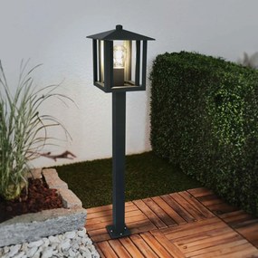 Paletto da Giardino Nero 80cm Acciaio INOX Base E27 - Serie PILLAR Colore Nero
