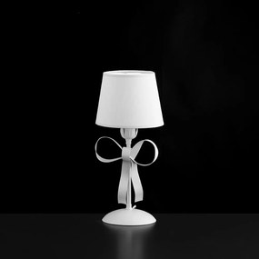 Lume Classico Provenzale Bianco Shabby Con Paralume Bianco 1 Luce Lucy