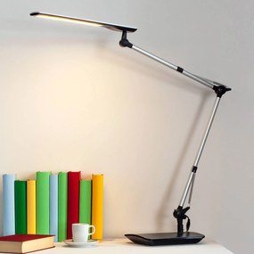 Lampada da scrivania a LED Lindby Felipe, nera, base a morsetto