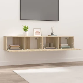 Mobili porta tv 2 pz rovere sonoma 80x30x30cm legno multistrato