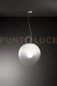 Moon sospensione in vetro e metallo bianco 1 luce attacco e27 d.50cm