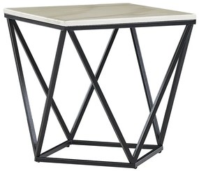 Tavolino effetto marmo beige e nero 50 x 50 cm MALIBU Beliani