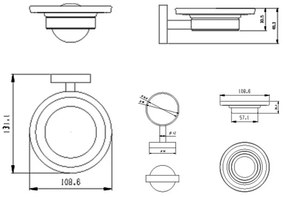 Porta saponetta a muro in acciaio nero opaco linea Chic Black