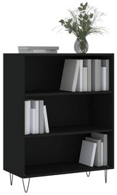 Libreria Nera 69,5x32,5x90 cm in Legno Multistrato