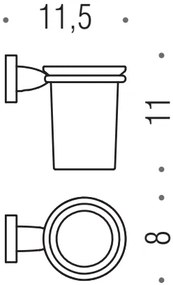 Colombo Basic b2702 bicchiere portaspazzolini in Vetro Acidato Naturale Cromo