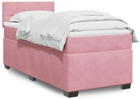 Giroletto A Molle Con Materasso Rosa 100x200 Cm İn Velluto /