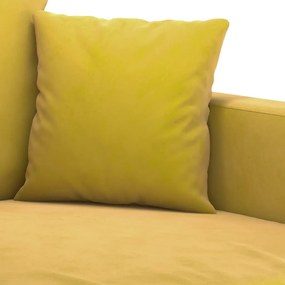Set di divani 2 pz con cuscini giallo in velluto